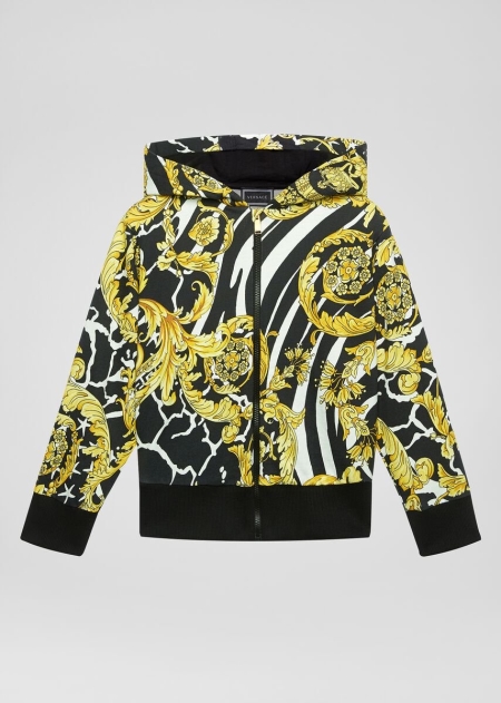 Versace Savage Barocco Print Hoodie Pojke - 375468EGS